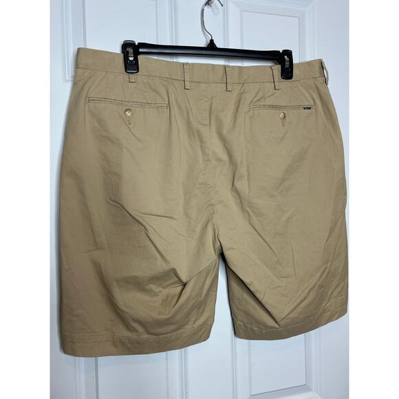 Polo Ralph Lauren Men Flat Front Chino Khaki Shorts Size 40 Long Tall Brown - Picture 3 of 8